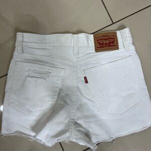 Levis high rise white shorts